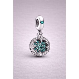 Pandora Lucky Four Leaf Clover Dangle Charm | Sterling Silver & Green CZ